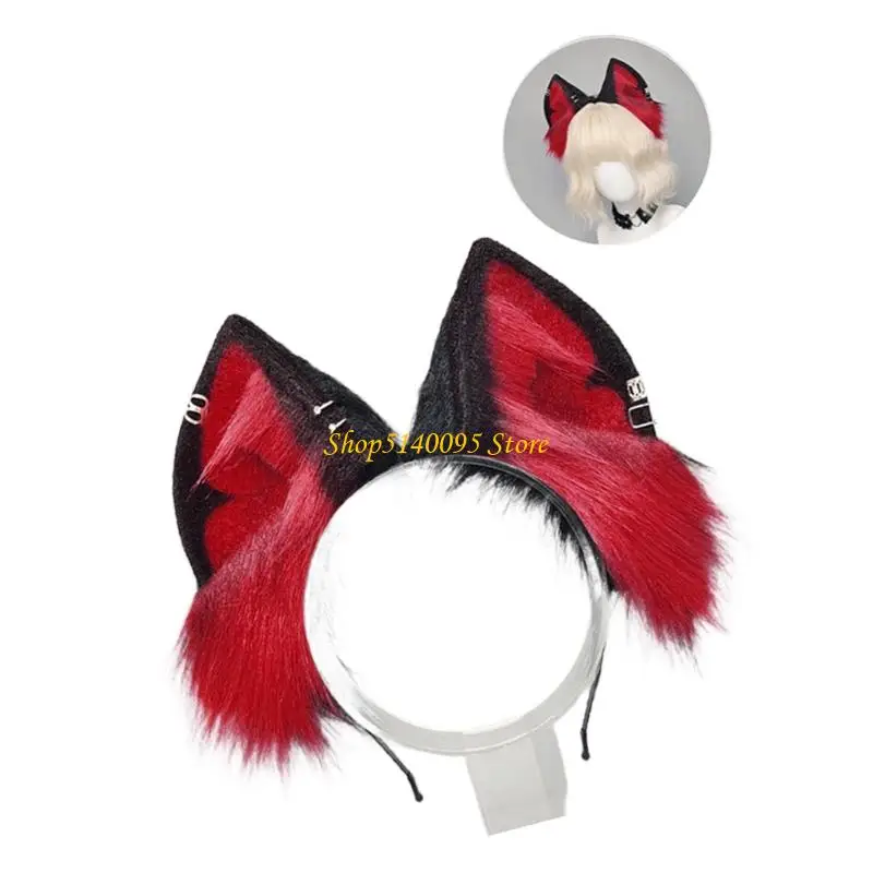 DXAE – bandeau d'oreille en peluche pour femmes filles, cerceau d'oreille pliable pour jeux rôle animés accessoires