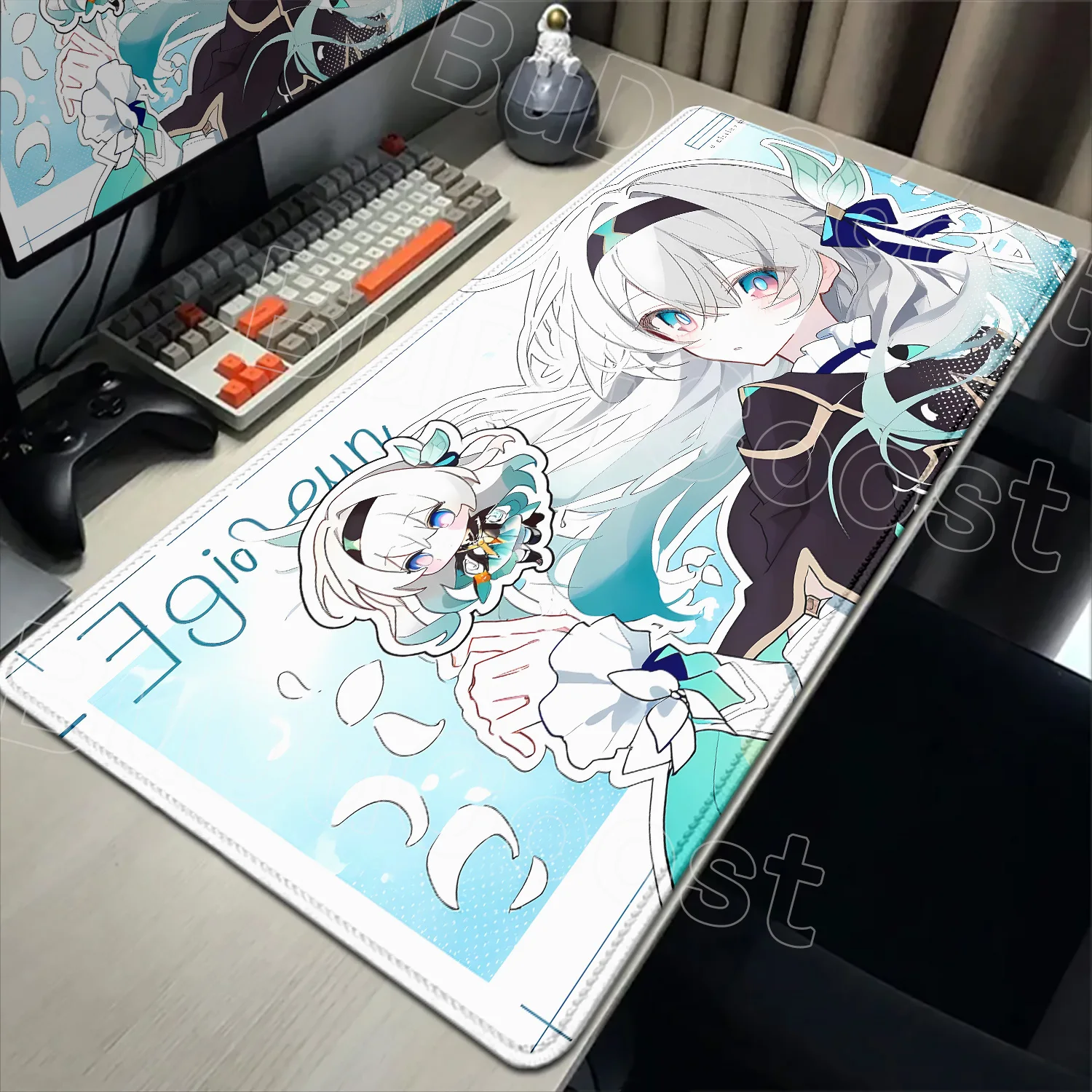 Podkładka pod mysz Honkai Star Rail Sparkle Silver Wolf Firefly, urocza podkładka z motywem anime, podkładka pod mysz do laptopa, mata na biurko do gier, miękka podkładka pod klawiaturę. — zdjęcie produktu 3