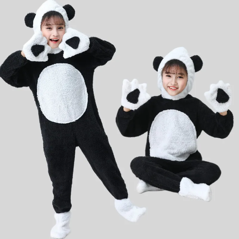 

Lovely Black White Panda Costumes For Kids Animal Halloween Cosplay Clothes School Performance Clothing Festival Dance