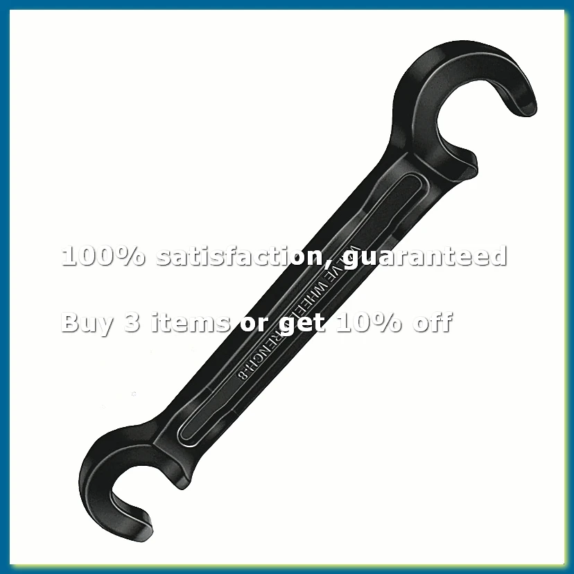 Double Ended Valve Wheel Wrench Cast Steel Hand Valve Wheels Wrench 8In Valve Opening Closing Tool (1/2In and 21/32In)-A62I