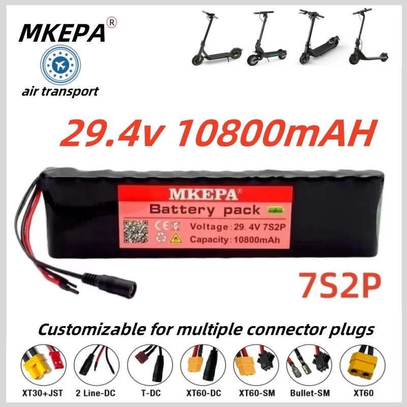 29.4V 10800mAh H18650 Lithium ion Battery for 7s2p 29.4V 10.8A Electric Scooter Lithium ion Battery Durable Free