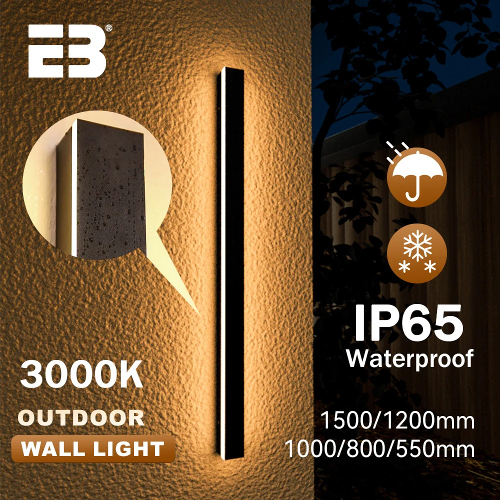 

Уличный настенный светильник LED, водонепроницаемый IP67, современный, AC85-265V, для сада и веранды, 120-150 см, черный, для наружного освещения