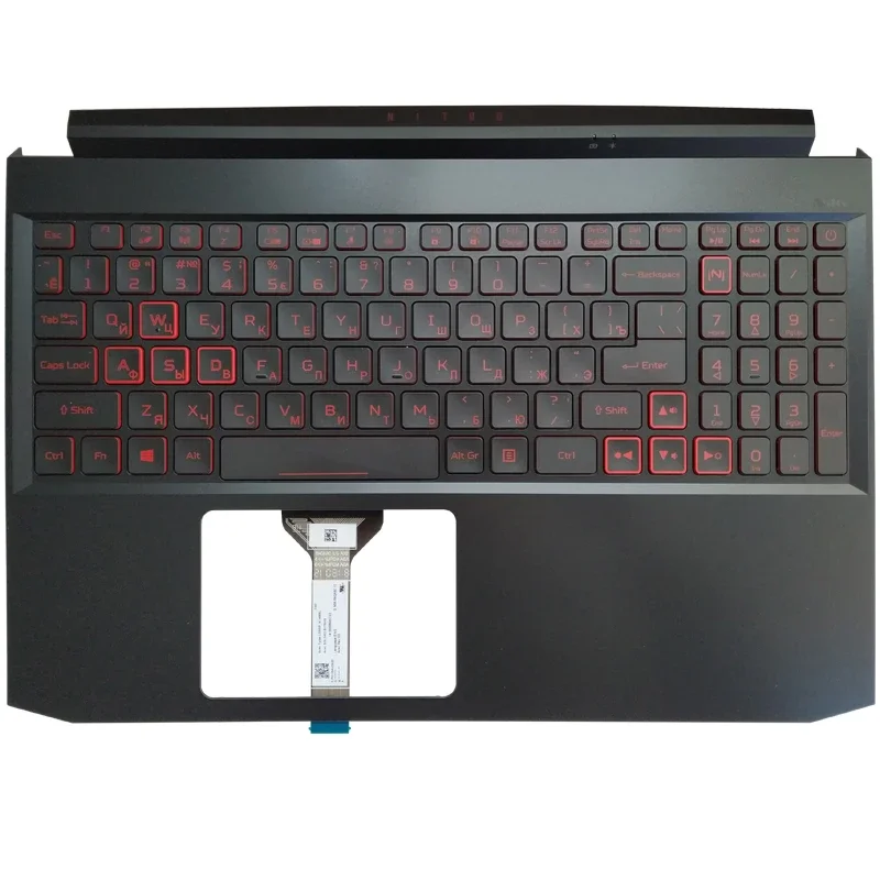 

New Russian/US Keyboard For Acer Nitro 5 AN515-57 AN515-45 With Palmrest Upper Cover Case With Red Backlight