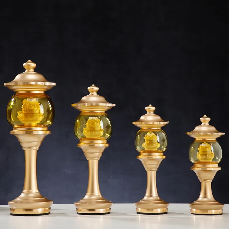 LED Lotus Lamp Wireless Rechargeable Buddhist Altar Light Home Decor Buddha Table Lamp for Prayer Room Guanyin Offering Night