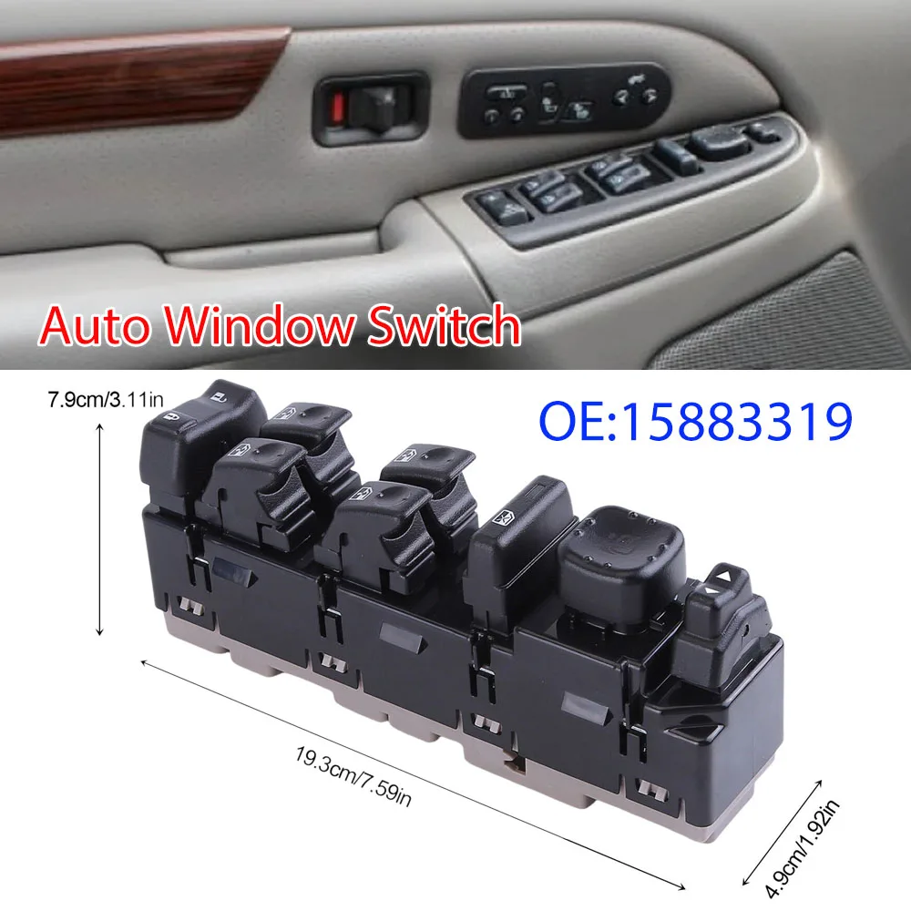 

15883319 New Auto Left Master Power Window Switch For Chevrolet Avalanche Silverado Suburban Tahoe GMC Sierra Yukon XL