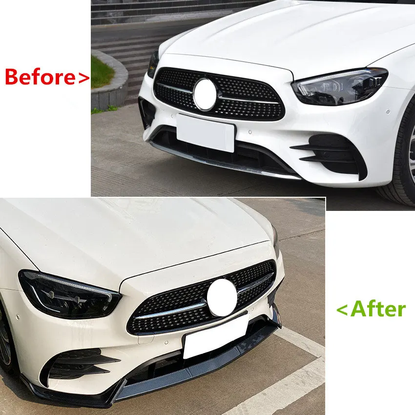 

Car Front Bumper Front Shovel Lip Guard Accessories For Mercedes Benz E-Class W213 2021+ E260 E300 AMG Spoiler Splitter Diffuser