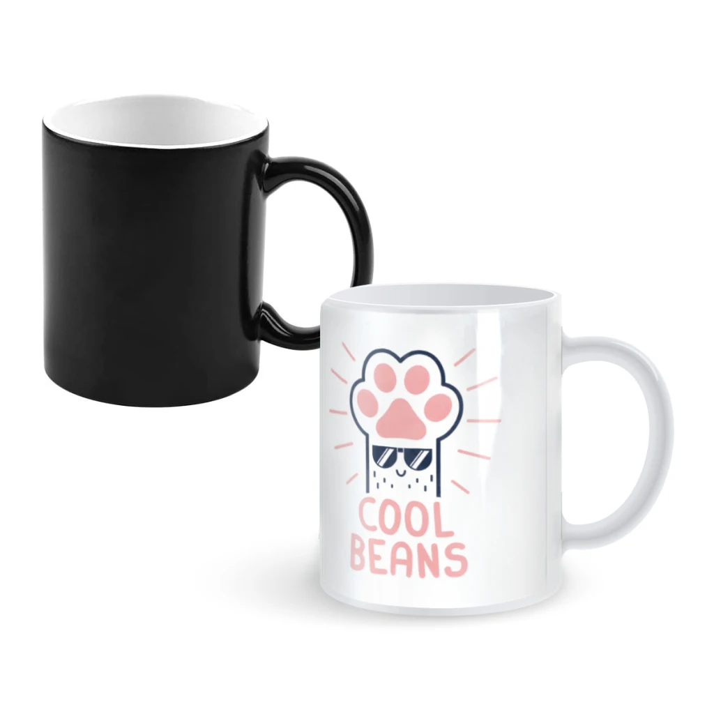 

Cool BeansCoffee Mugs And Mug Creative Color Change Tea Cup Ceramic Milk Cups Novelty Gifts