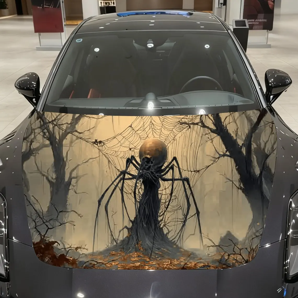 

Скелетный паук, упаковочная наклейка на капот автомобиля, материал ПВХ, самоклеящаяся водонепроницаемая, противоскользящая краска, украшение для внешнего вида автомобиля.