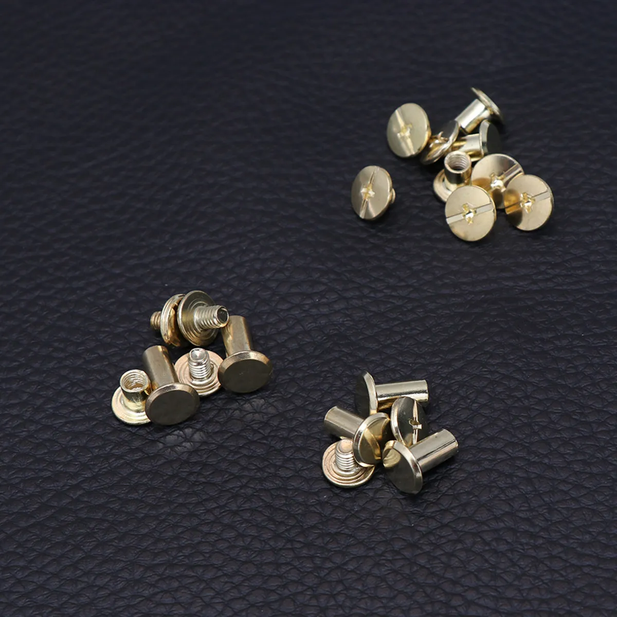 45Sets Professional Snap Rivet for Account Book Picture Recipes Binding Heavy Duty Carbon Steel Rivets M5x6 M5x10 M5x12 Golden