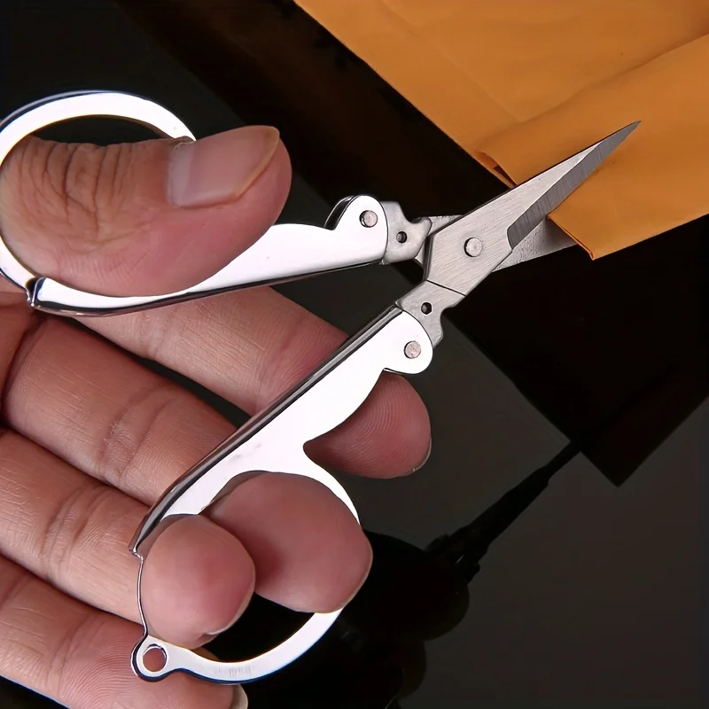 1Pcs Steel Folding Scissors Travel Scissors Sewing Scissors Portable Mini Scissors Paper Scissors Office Supplies