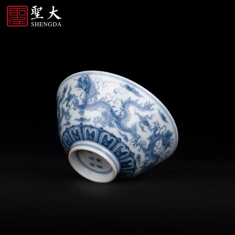 

|flying lines master cup hot kiln jingdezhen high-grade pure manual hand-painted porcelain kung fu tea sample tea cup