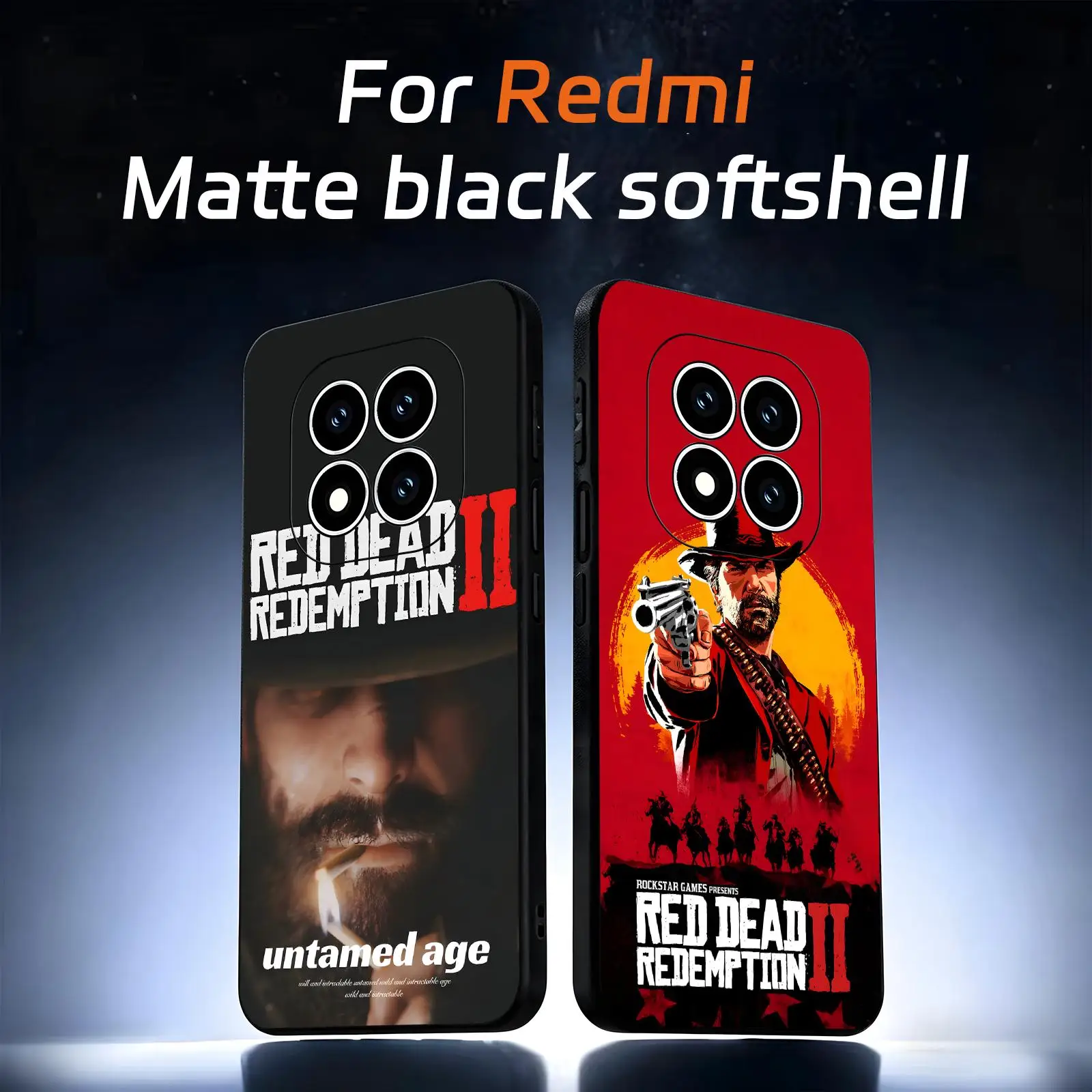 COQUE DE TÉLÉPHONE RED DEAD REDEMPTION POUR REDMI NOTE 17 15 14 13 12 PRO PLUS 5G 14C A3 COQUE DE TÉLÉPHONE NOIRE SOUPLE