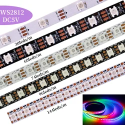 WS2812 SMD5050 Individually Addressable strip light 30 60 74 96 144 LEDS/M WS2812B Full color Programmable Pixels LED Lights 5V