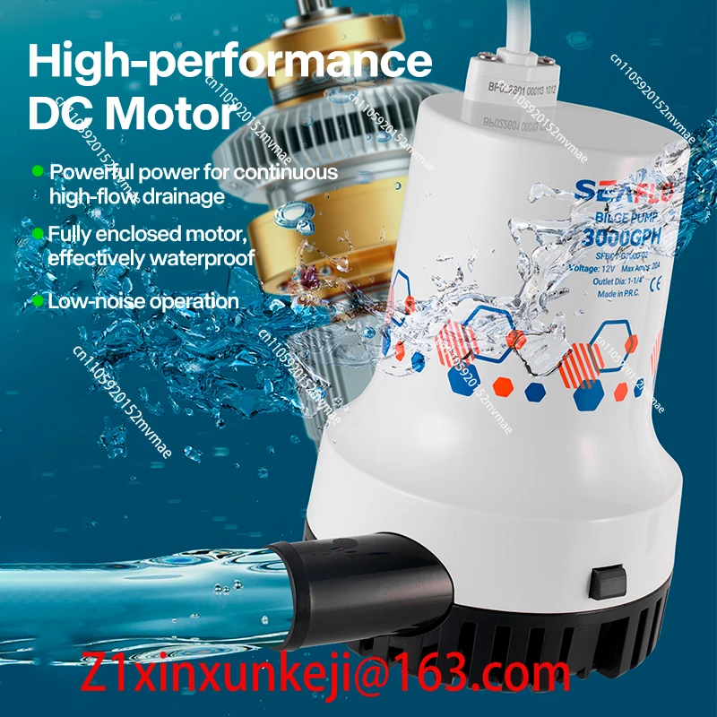 Marine bilge pump 12V 24V submersible marine bilge pump 500GPH 1000GPH