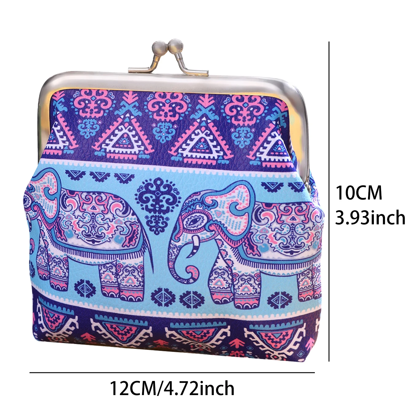 Fashionable and portable coin purse with ethnic style elephant print storage bag, multifunctional Bosnia mouth red envelope