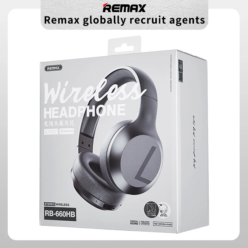 Remax Wireless Headphone Bluetooth 5.0 Earphone Headset Stunning Sound with 3.5mm Audio cable