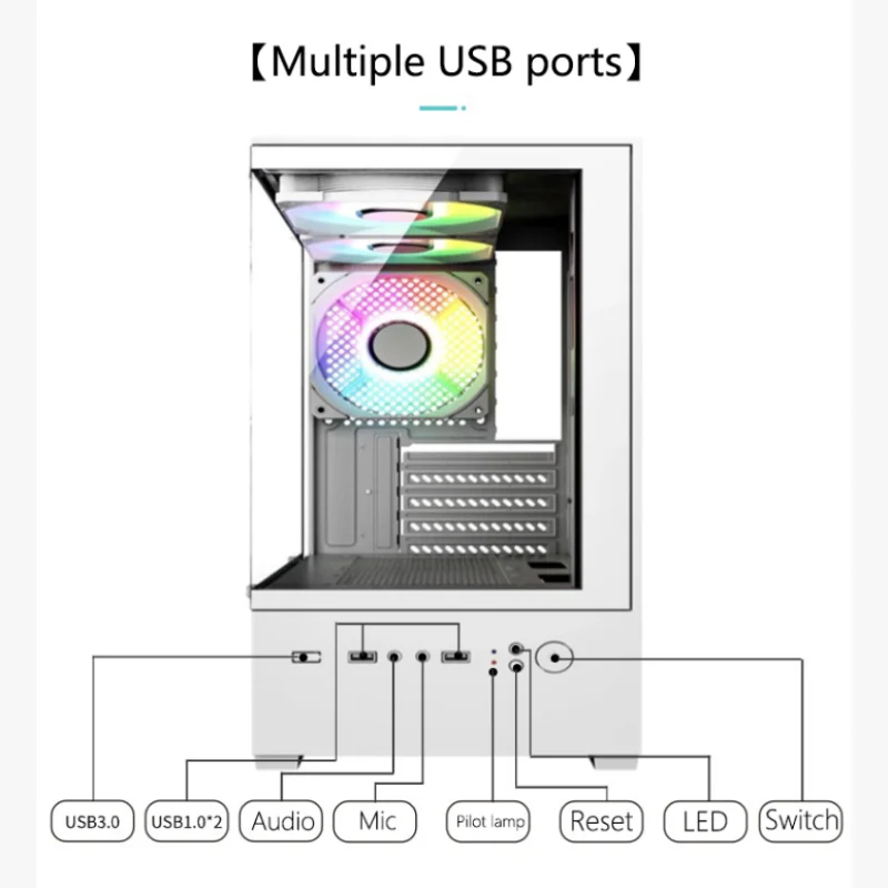 X2 Computer Case M-ATX Mini-ITX Motherboard Seaview Room Side Transparent Desktop Chassis USB3.0 Support 240 Water Cooler