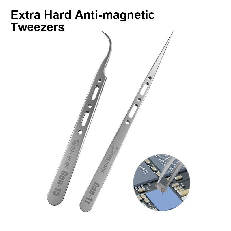 Mechanic GAN 11 GAN 15 Extra Hard Anti-magnetic Tweezers Electronic Component Chips Repair Tool Precision Tweezers