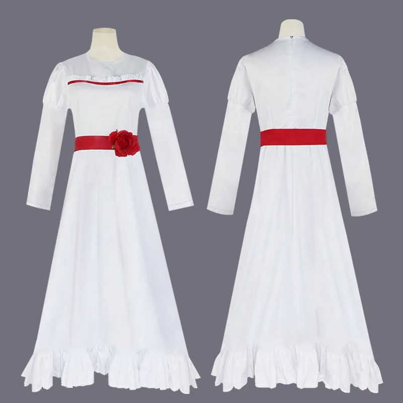 

Annabelle's White Dress Halloween Horror Doll Cosplay Costume Women's Traditional Ethnic Stage Costume Spring