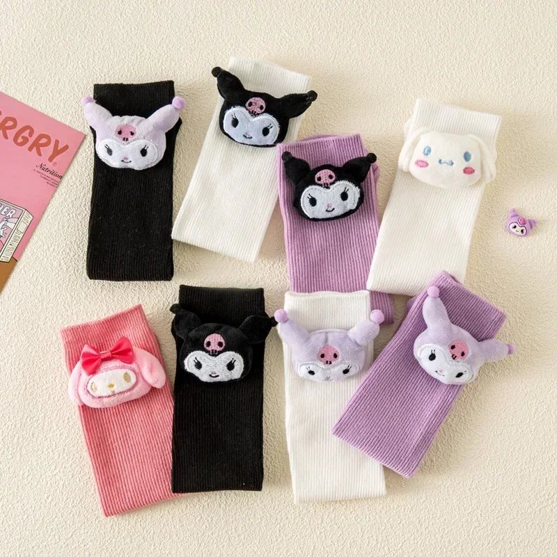 

1pcs Kawaii Sanrio Anime My Melody Casual Plush Doll Socks Cute Cartoon Cinnamoroll Kuromi Soft Stocking Lovely Gifts for Kids