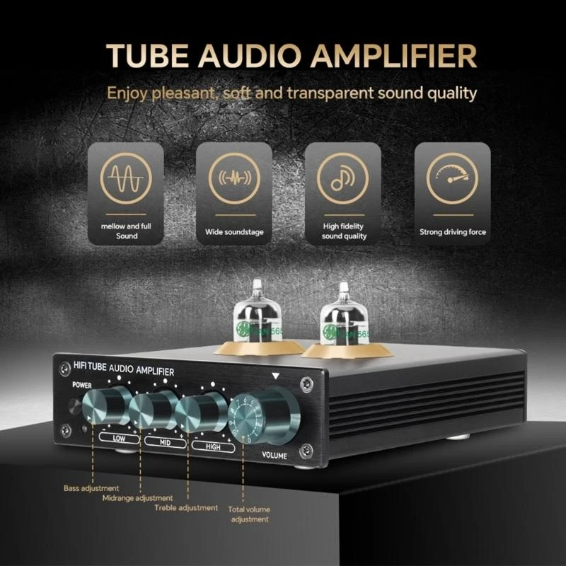 Bộ khuếch đại ống chân không VE200 nhôm đúc HIFI Preamp Preamp Bộ khuếch đại tương thích rộng