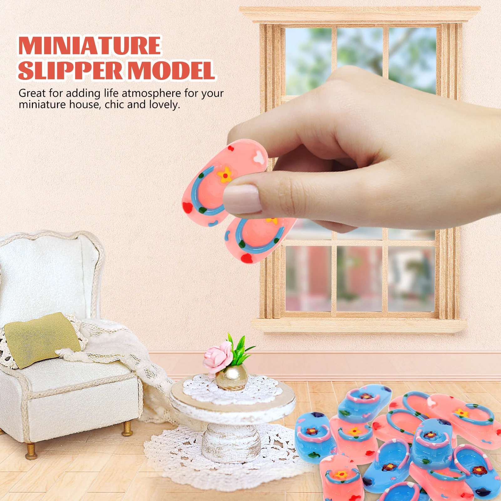 

6 Pairs Outdoor Beach Hawaiian Ornaments Miniature Resin Tiny Decorations Party