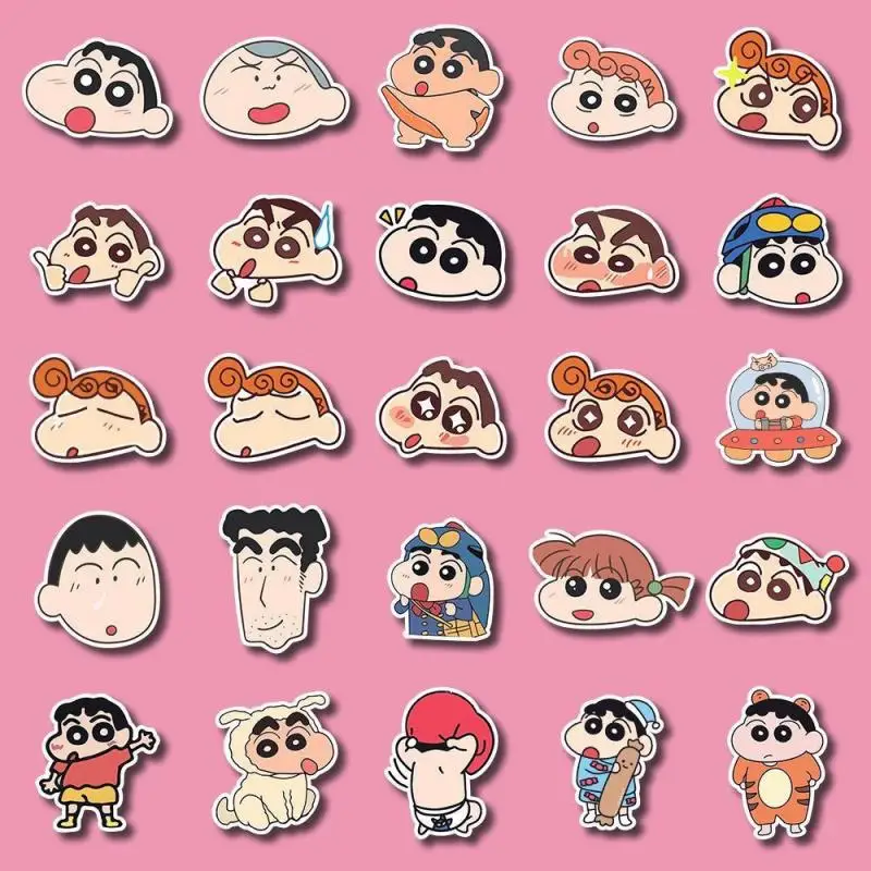 Bandai Kawaii Crayon Shin Chan Stickers Anime Cute Cartoon Decorative Stickers Mobile Phones Tablets Luggage Handbag Waterproof