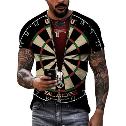 Summer New  Creative Darts Game graphic t shirts 2023 Men Fashion Casual Hip Hop harajuku Printed O-neck Short Sleeve Tees Tops