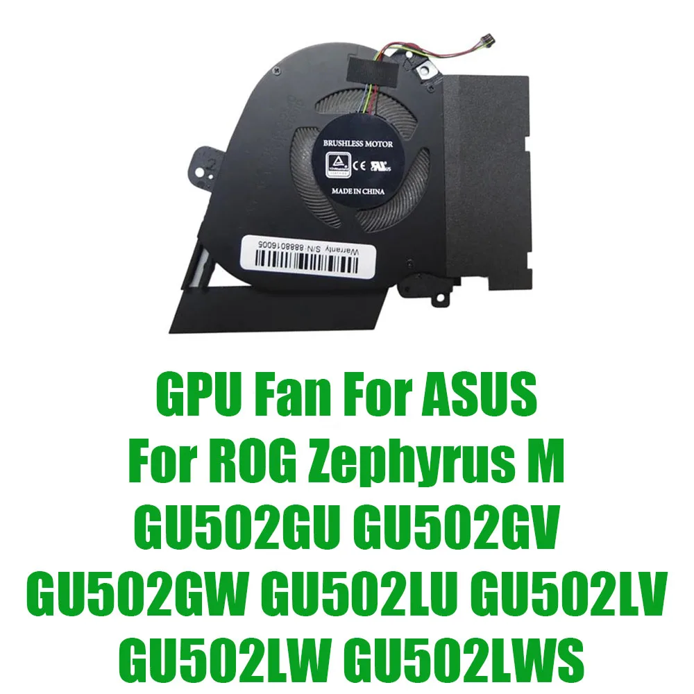 Вентилятор графического процессора (GPU) для ноутбуков ASUS ROG Zephyrus M GU502GU GU502GV GU502GW GU502LU GU502LV GU502LW GU502LWS, 12В 1А, сменный
