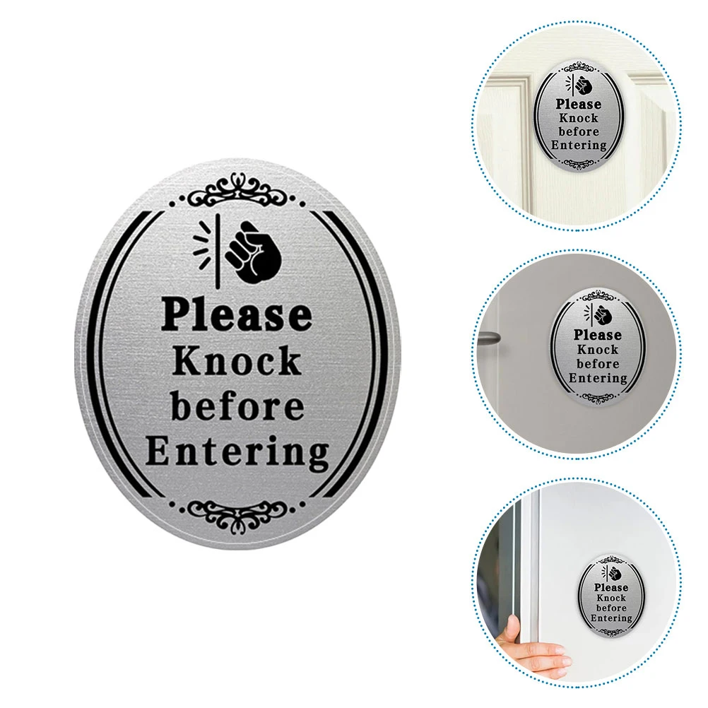 4 قطعة تدق قبل الدخول علامة ملصق مقاوم للماء عالية التصاق الباب ملصق مائي لغرفة النوم مكتب الحمام دخول لوحة الزخرفية #5