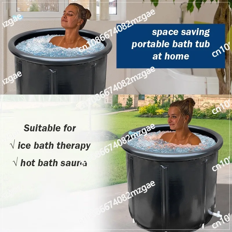 Ice Bath Tub for Athletes With Cover Multiple Layered Ice Bucket
