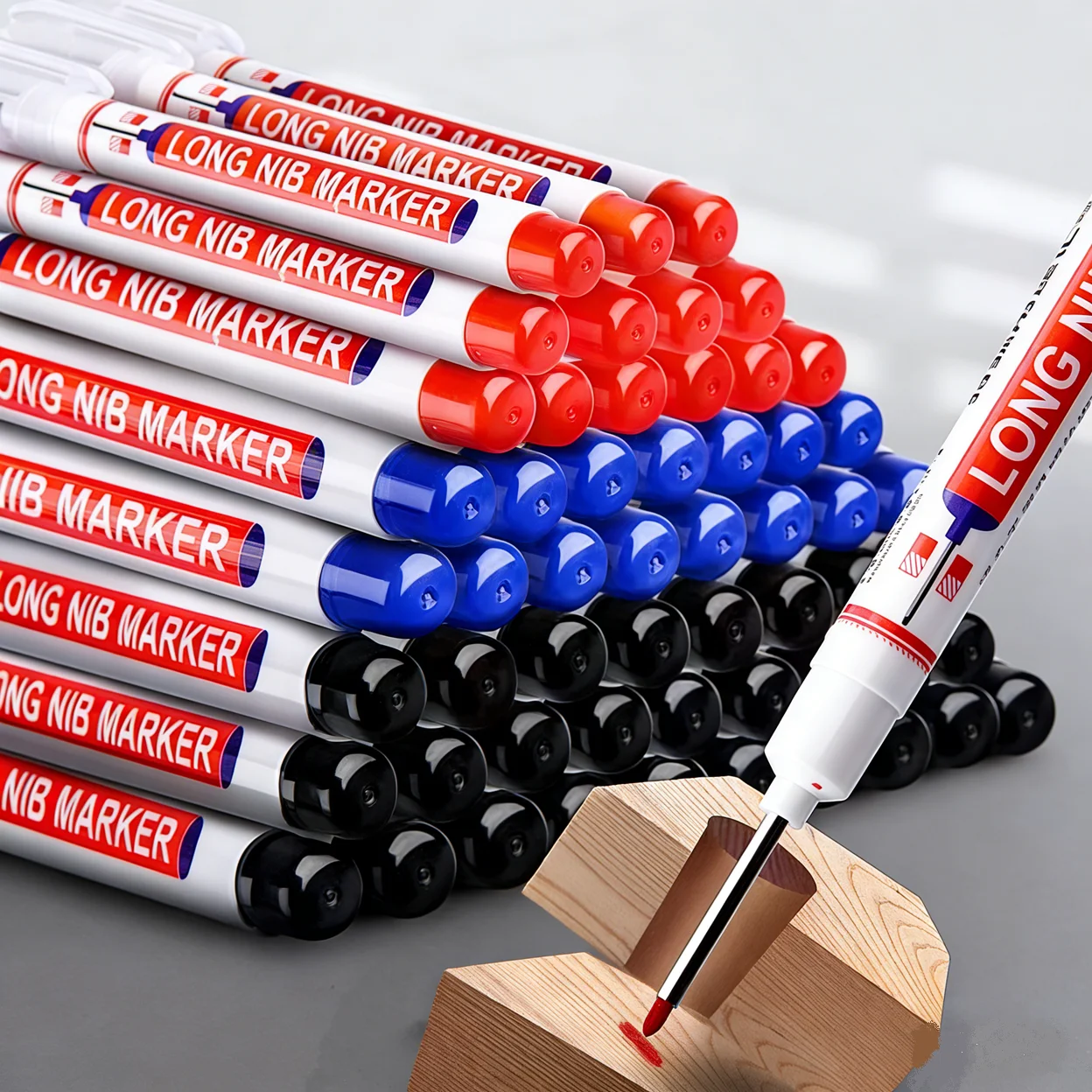 

4/12Pcs Deep Reach Waterproof Marker Pens Long Nib Long Lasting No Bleed Multi Color For Woodworking Construction DIY Crafts