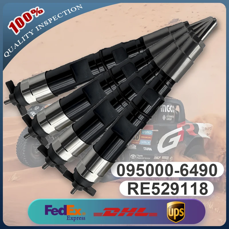 

4 шт. 095000-6490 RE529118 RE524382 Топливная форсунка для двигателя John Deere 6068 4045 E210LC E240LC E300LC 755D 1170E 624J