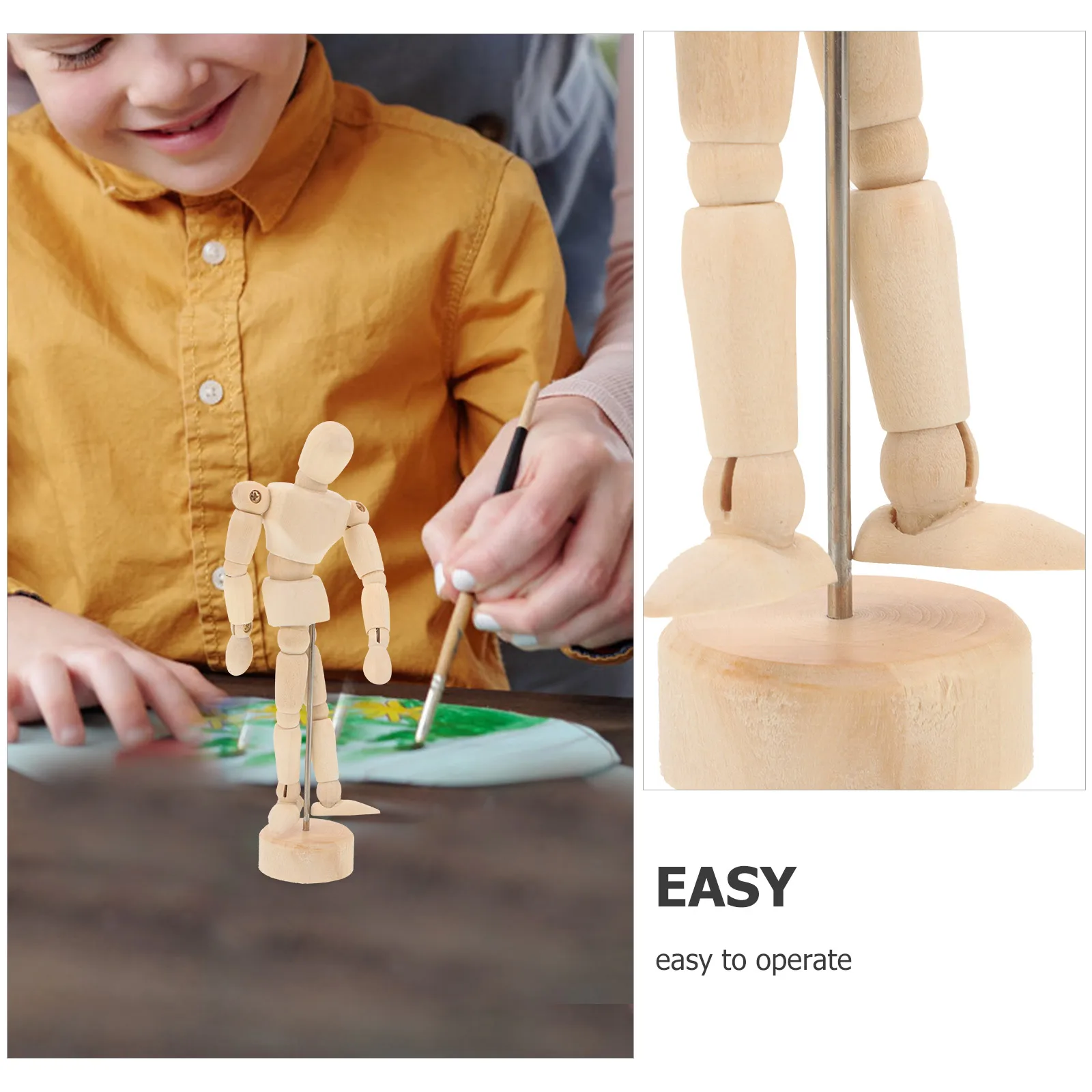 

Wooden Art Model Small Moveable Mannequin Toy Human Figure Drawing Teaching Tool Craft Puppet Child Beginner Artist Sculptor