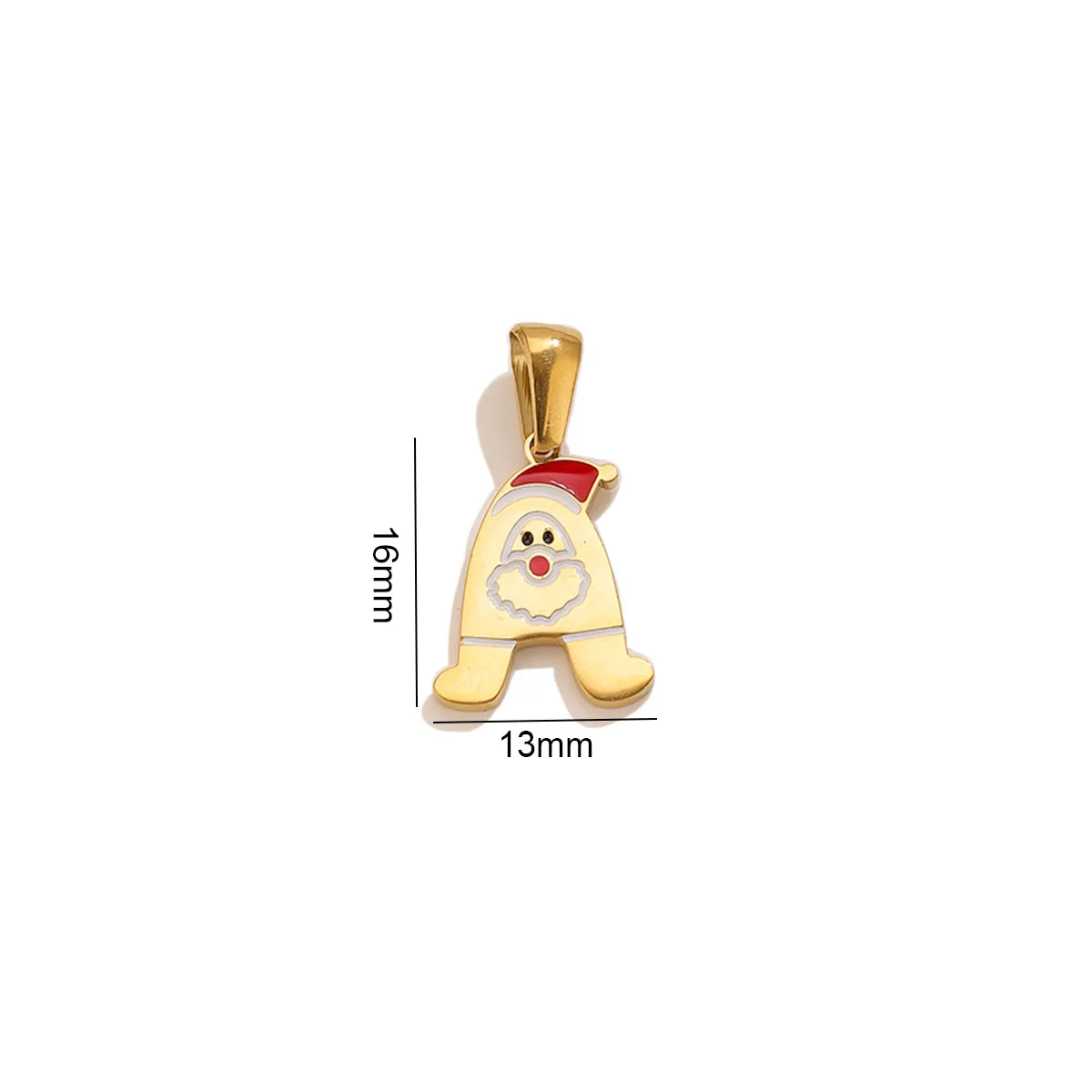 2pcs Santa Initial Charms 18K Stainless Steel A-Z Cute Letter Pendant DIY Necklace Earrings Jewelry Making Lady Gift Wholesale