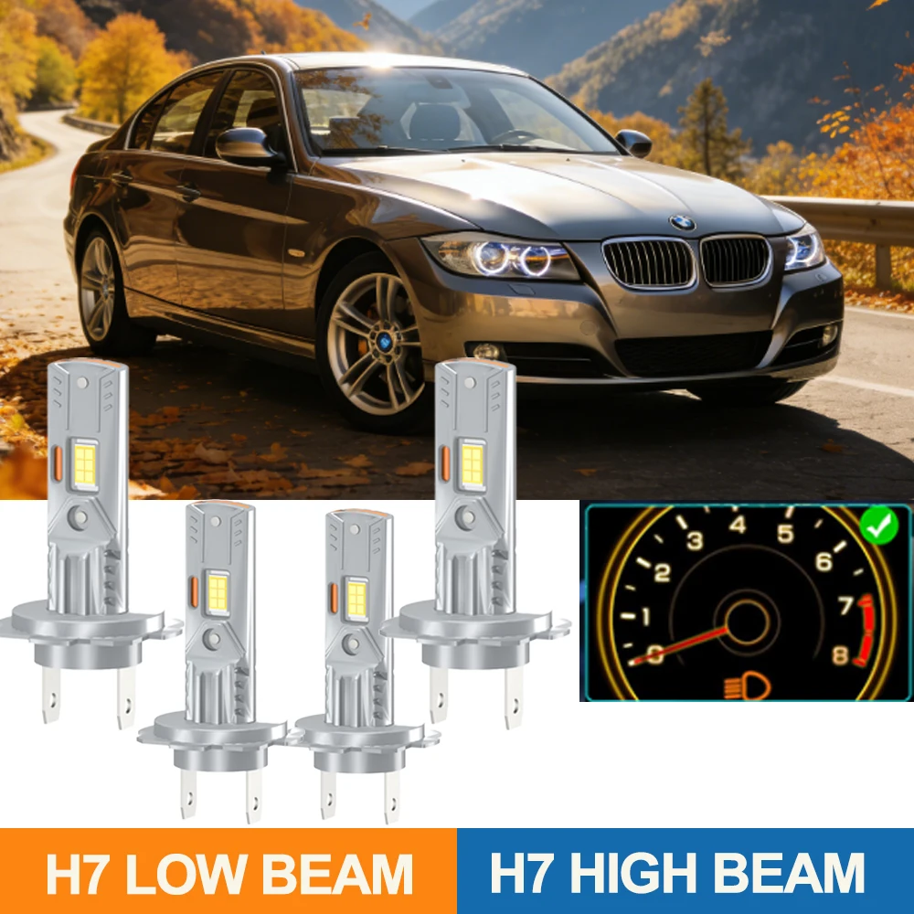 

2/4PCS H7 LED Canbus Headlight Bulb 50000LM 200W Car Mini Lamp High Low Beam Kit +800% Brightness Plug And Play