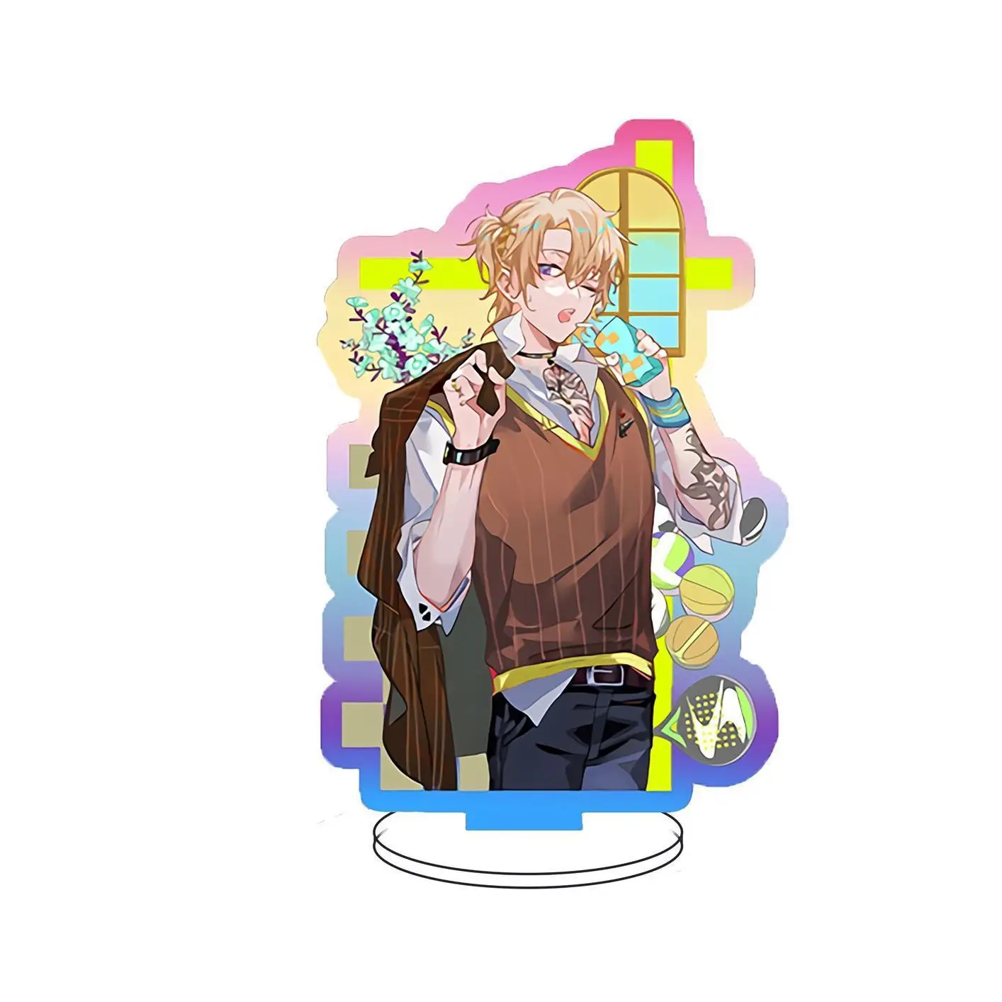 Anime Nijisanji Rainbow Society Vtuber Figures Cosplay Acrylic Stand keychain Model  Ren Zotto Aster Arcadia frieng fans Gifts