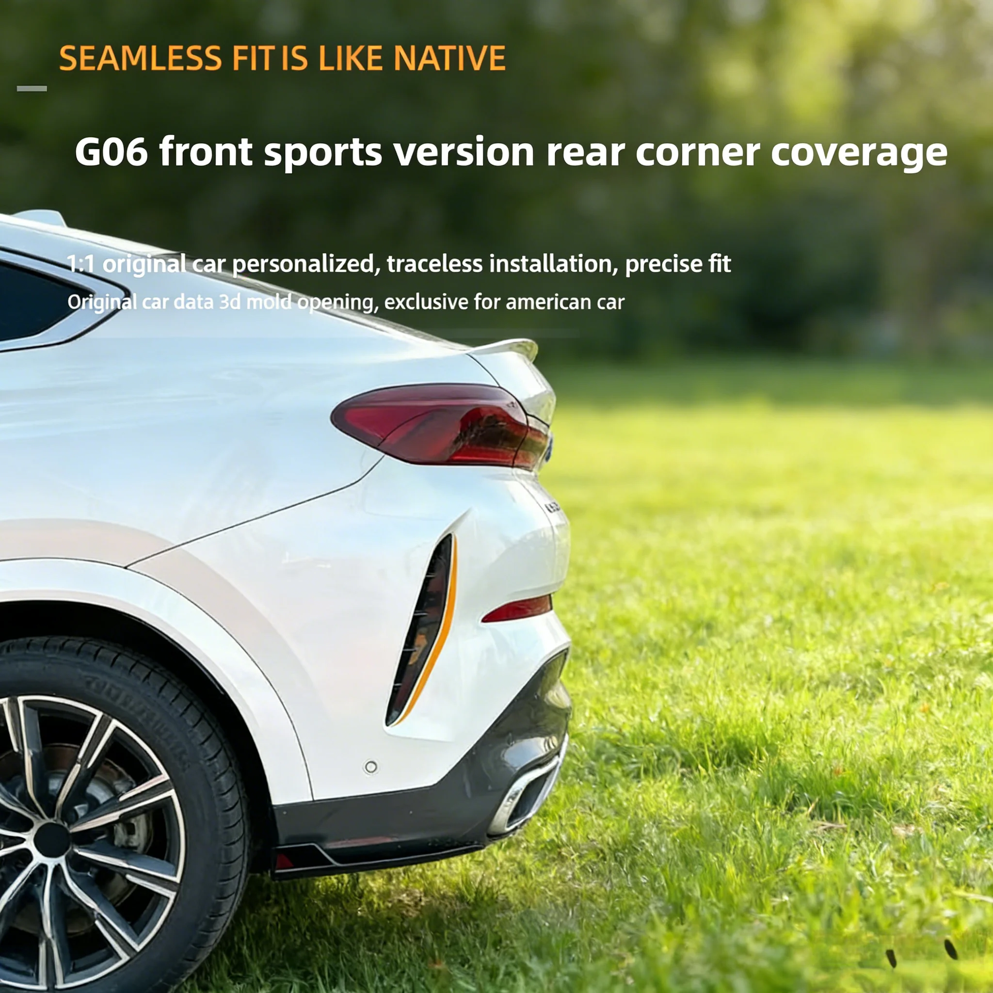 Hot Ornaments For BMW X6 G06 Pre 2019-2022 Models,Rear Corner Exterior Car Stickers,Car Modification Accessories Interior Stic