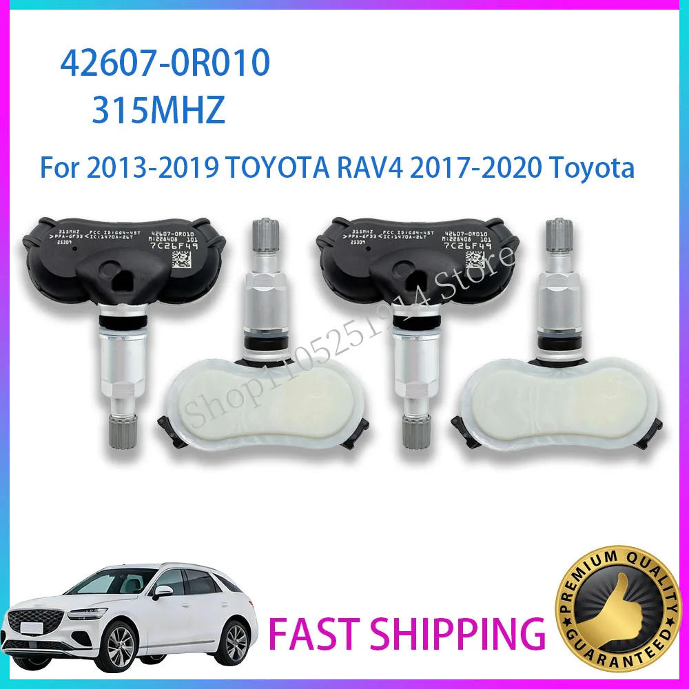 

4Pcs Tire Pressure Monitor Sensor 42607-0R010 For 2013-2019 TOYOTA RAV4 2017-2020 Toyota Highlander 315MHZ TPMS 426070R010