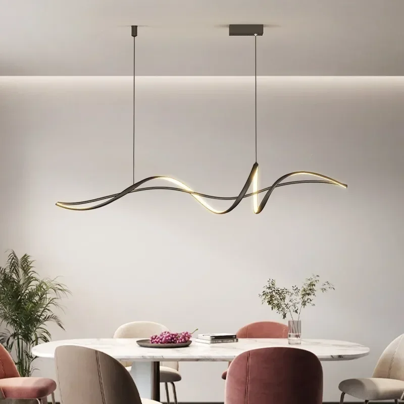 Imagem -04 - Liga de Alumínio Led Pendant Light Nordic Strip Designer Simples Sala de Jantar Decoração de Interiores Residencial Novo