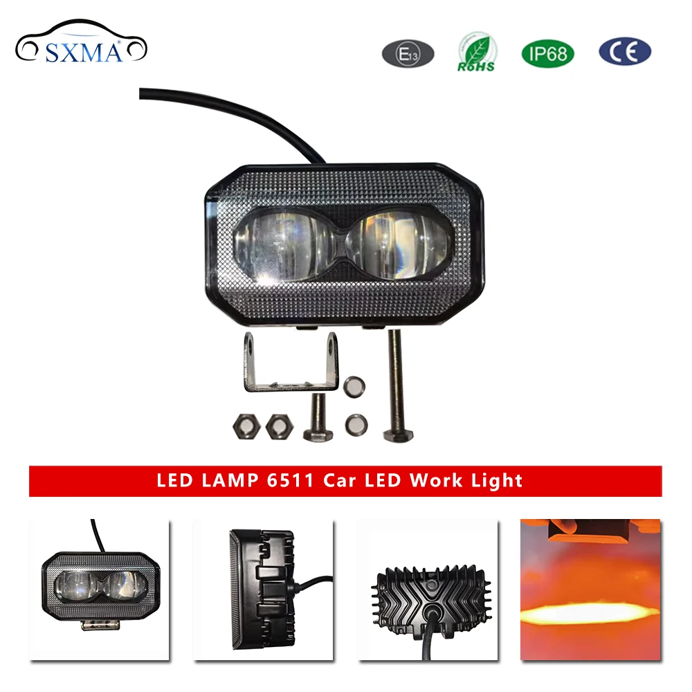 SXMA LED6511 LED Work Light RED Line Light 1 PC Safety Warning Caution Light for Emergency Construction Vehicles For Pickup Car