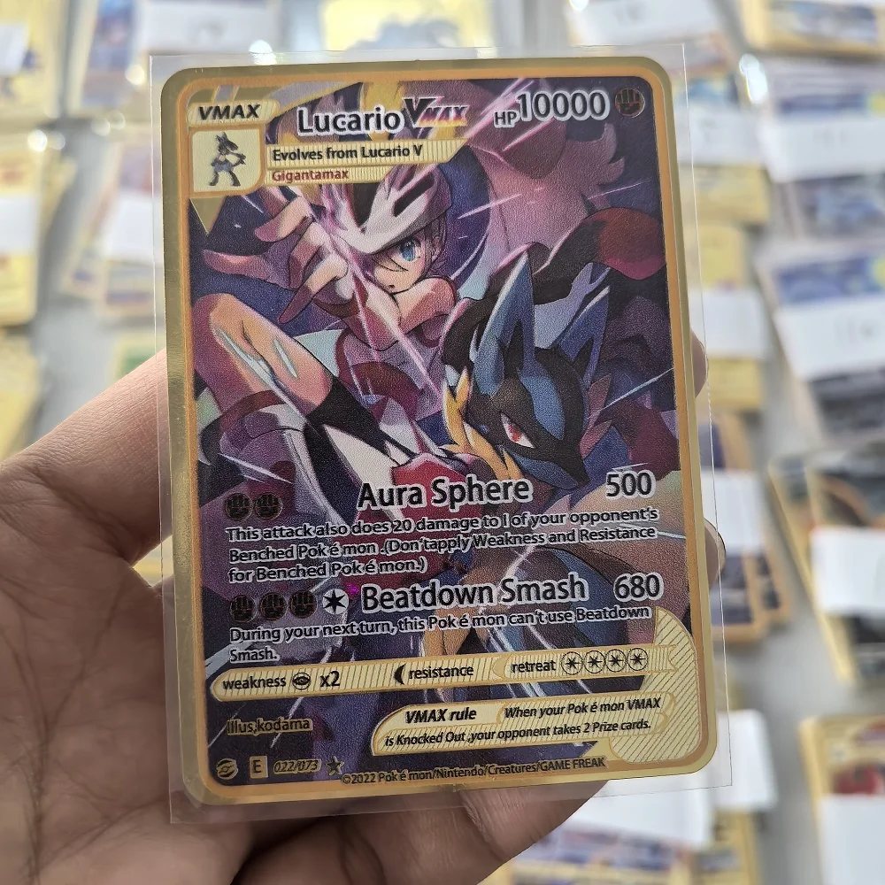 10000HP Charizard Vmax Pokemon-Karten Metall Englische Karte Arceus GX Vstar V Goldene Limitierte Kinder-Geschenkkarten Spiel Kampf Sammelkarten