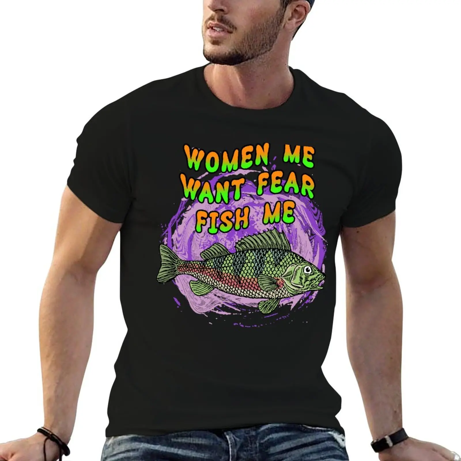 Women Want Me Fish Fear Me T-Shirt graphic tee shirt sublime mens workout shirts