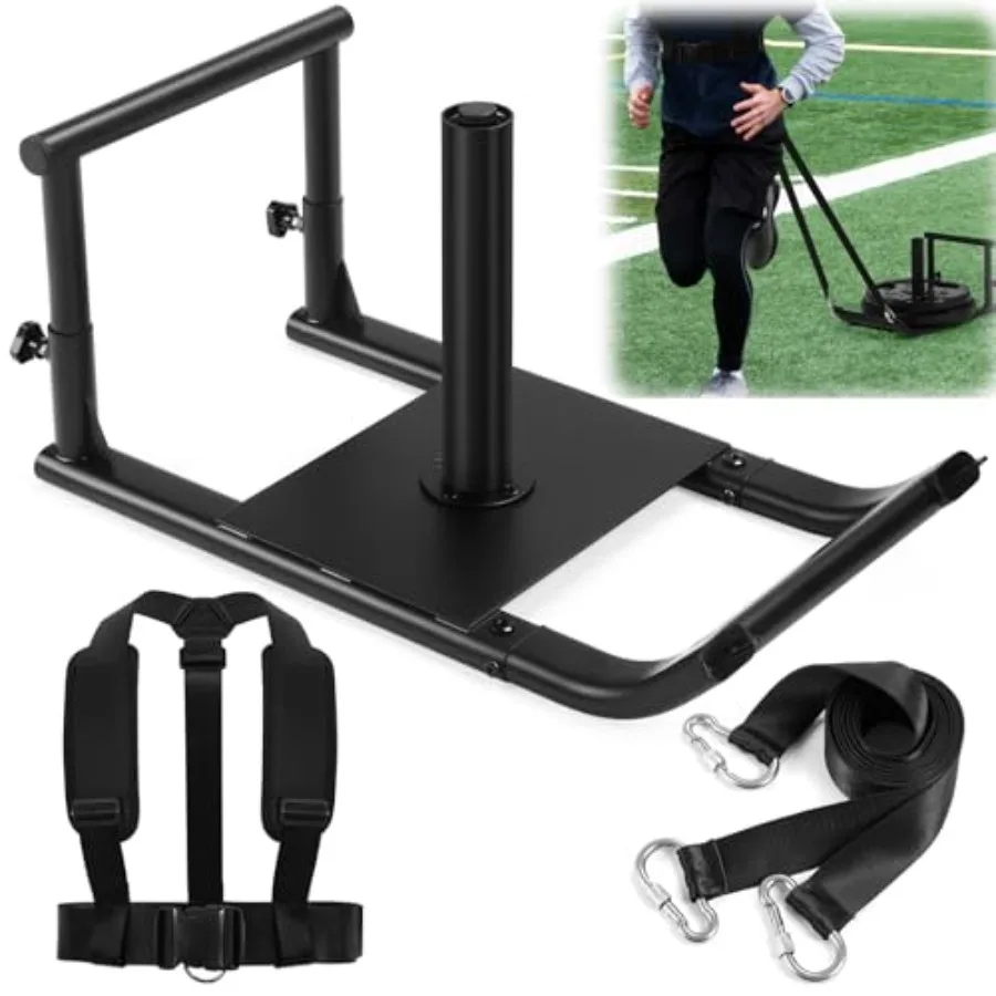 

Workout Fitness Sled Weighted Sleds Push Gym Equipment for Adults and Compatible with 1" and 2" Weight Plates Multi-Purpose Sle