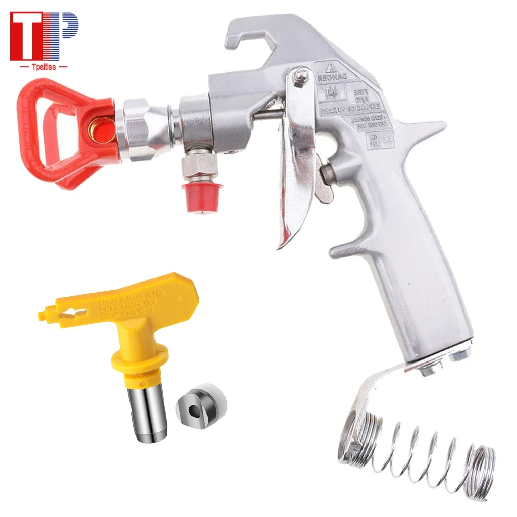 

Tpaitlss 5000 PSI Airless Spray Gun 248157 with Guard and 217 Tip Fits road marking Silver Flex Plus