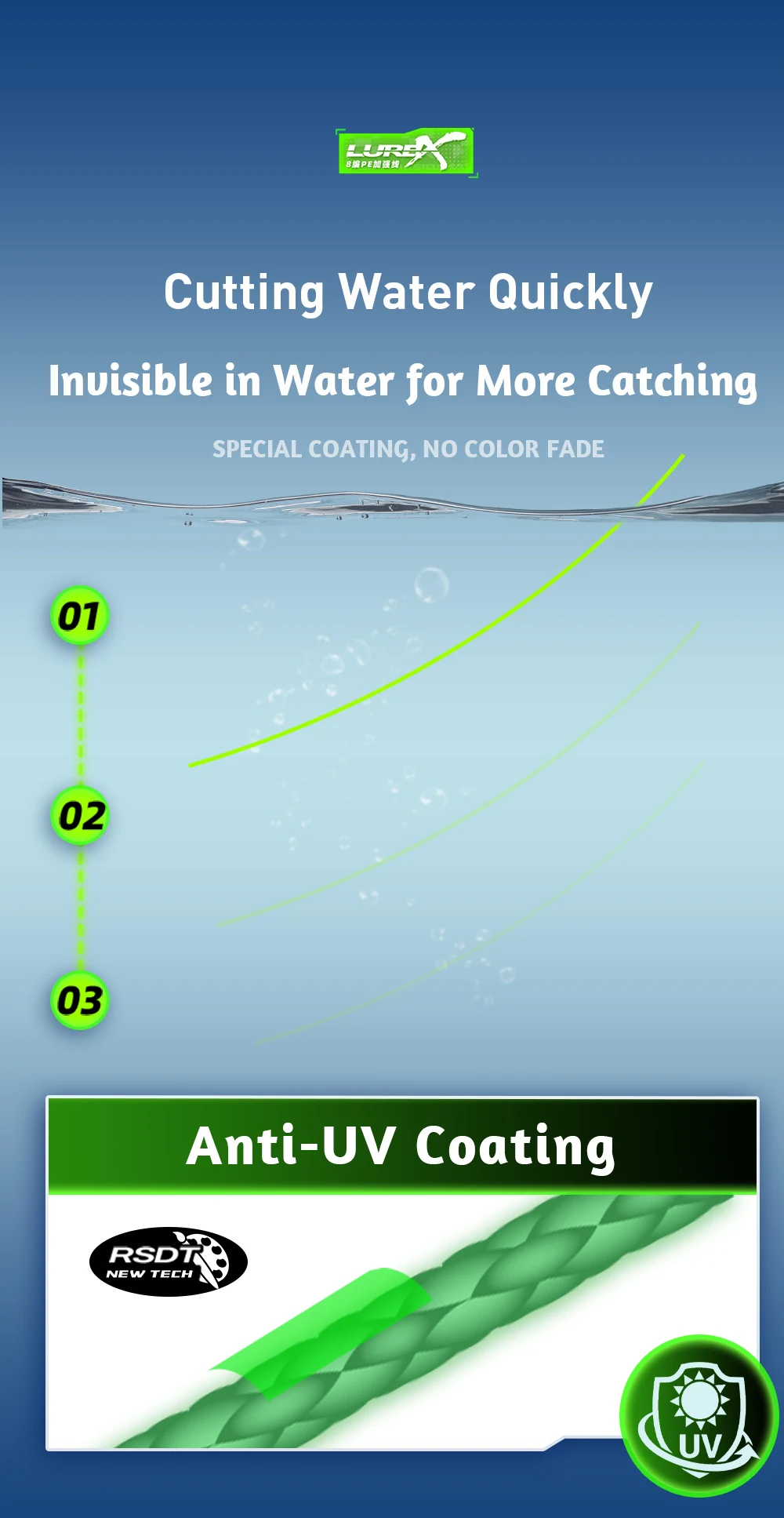 HASIDA X8 8-Strang PE Geflochtene Angelschnur 100M Glatte Weitwurf-Angelschnur für Süß- und Salzwasser-Köderfischen – Detail 10
