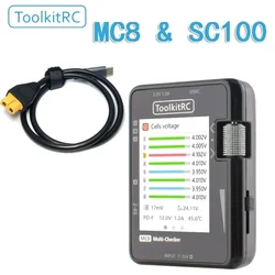 Original ToolkitRC MC8 Smart Battery Multi-Checker Balancer Receiver Signal Tester Quick Charge Function for Your Phone