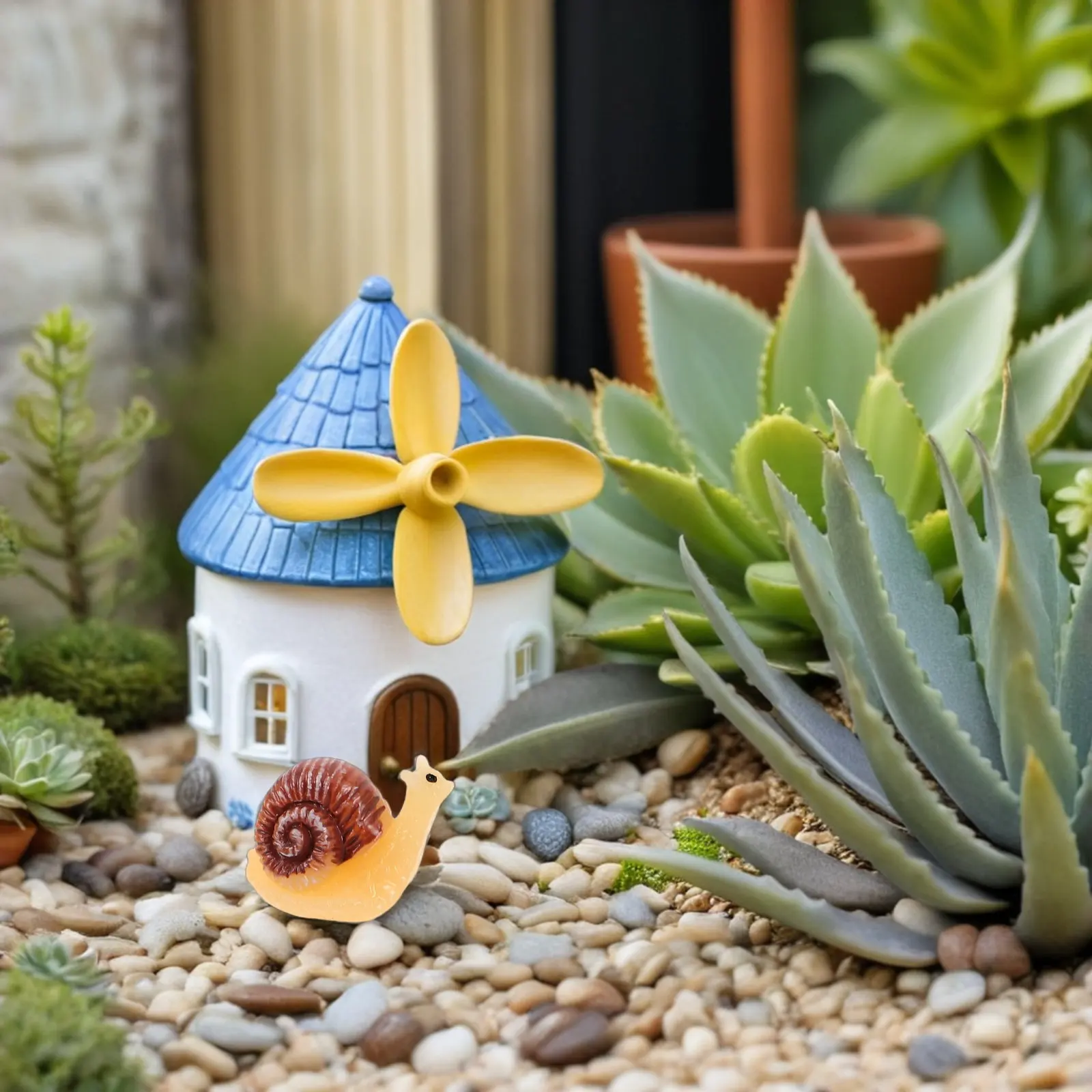 14Pcs Mini Resin Snail Figurines Realistic Lifelike Garden Statue Snail Ornament for Fairy Garden Terrarium Bonsai Micro