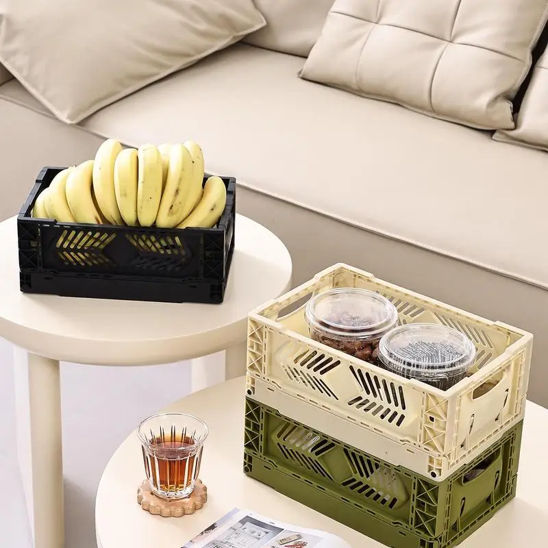 صندوق تخزين بلاستيكي قابل للطي ، سلة قابلة للتكديس ، مكياج لطيف ، مجوهرات ، ألعاب ، منظم ، محمول #4