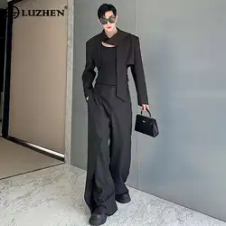 LUZHEN Asymmetric Design Multifunctional Fashion Suit Jackets Two-piece Sets Men's Trendy Elegant Street Straight Pants LZ25760